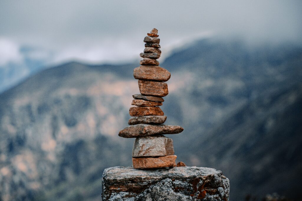 A stone cairn