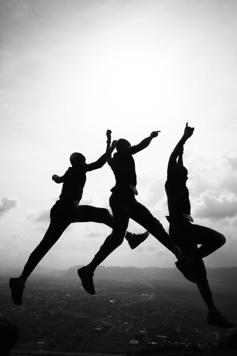 Group of people jumping